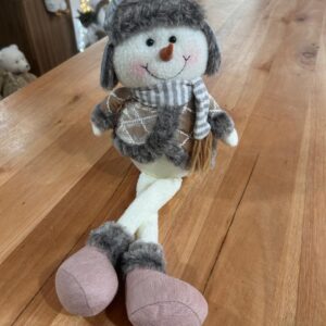 Boneco de neve cinza pernas moles 23cm