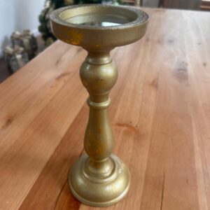 Porta vela dourado 37x11,5cm