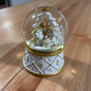 Globo Sagrada Família branco dourado 8,5cm