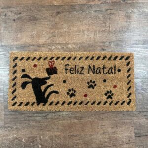 Capacho Feliz Natal Cachorro 55x25cm