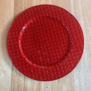 Kit Sousplat vermelho 32cm 6 pçs