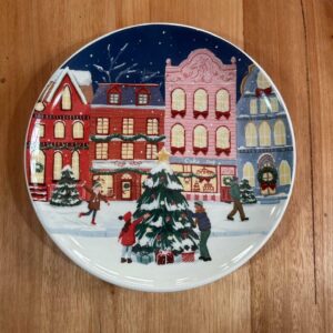 Kit Prato sobremesa Vila Natal 21cm com 6 unid