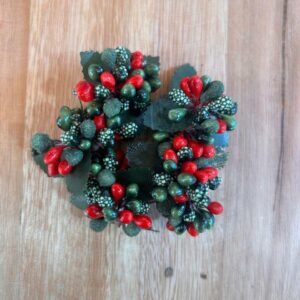 Porta vela ou guardanapo verde vermelho 7cm