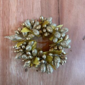 Porta vela ou guardanapo dourado 7cm