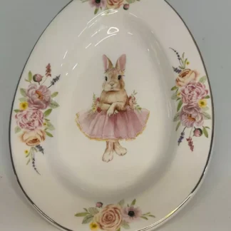 Prato oval porcelana coelha bailarina