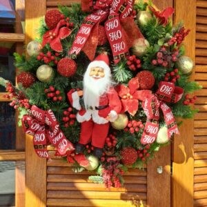 Guirlanda de Natal com Noel e led 80cm