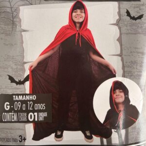 Capa com capuz dupla face infantil