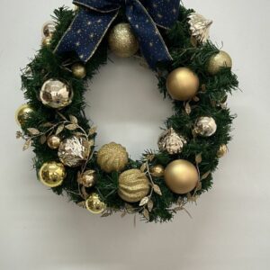 Guirlanda azul escuro com dourado 45cm