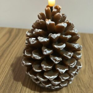 Pinha com chama de led 14cm