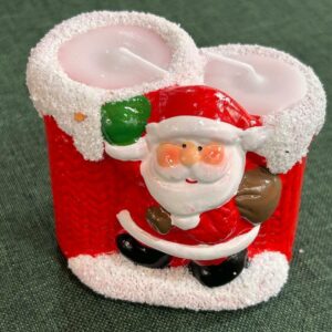 Porta vela decorativo Noel 8x5,5x7cm