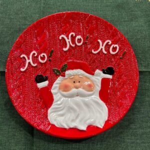 Prato decorativo vermelho Noel Ho Ho Ho 25cm