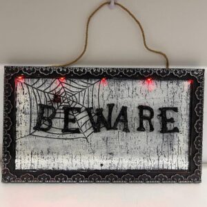 Quadro Beware com som e mov 47x27cm