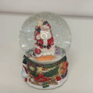 Globo de água Noel chaminé musical à corda 14cm