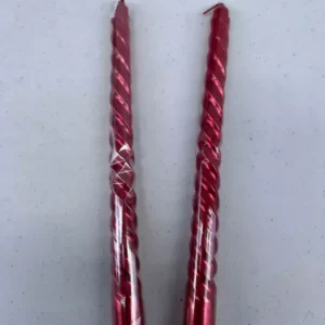 Vela espiral vermelha 20cm com 2 unid.