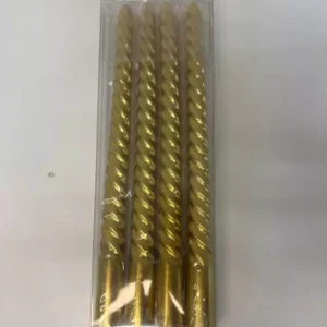 Vela espiral dourada 25cm com 4 unid