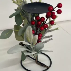 Porta Velas com arranjo 25cm