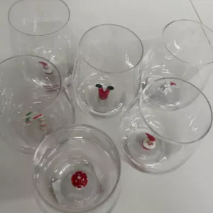 Copo de vidro natalino 450ml kit com 6 pçs