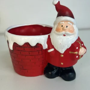 Vasinho Papai Noel de cerâmica 9x10cm