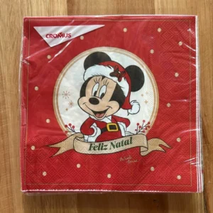 Guardanapo de papel vermelho Minnie 32,5x32,5cm