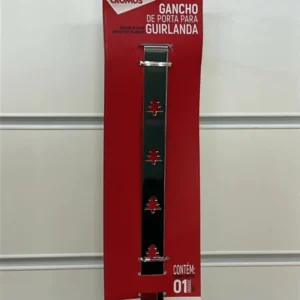 Suporte para guirlanda prateado árvores 30,5x2,5x4cm