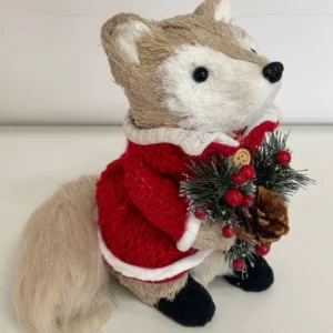 Raposa decorativa com pinha 20cm