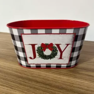 Cachepot metal xadrez Joy 20x11cm