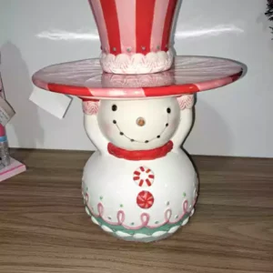 Suporte para bolo Boneco de Neve porcelana 30x28cm