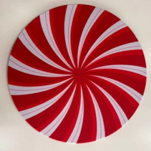 Kit sousplat pirulito vermelho e branco 6 pçs 35cm