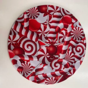 Kit sousplat candy vermelho e branco 6 pçs 35cm