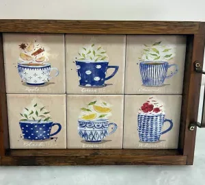 Bandeja de azulejo Canecas 23x33cm