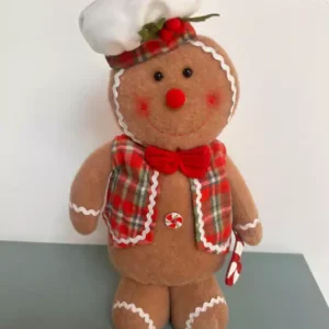 Boneco ginger colete xadrez 38cm