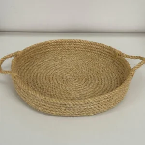 Cesta baixa com alça de sisal 24cm