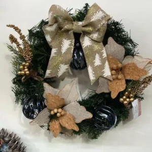 Guirlanda azul escuro com cru 45cm