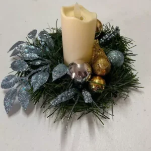 Arranjo de mesa redondo azul 20cm