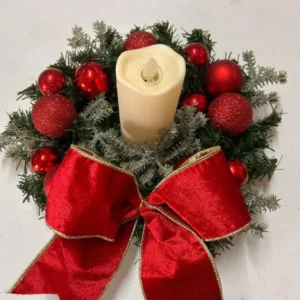 Arranjo de mesa redondo vermelho 20cm