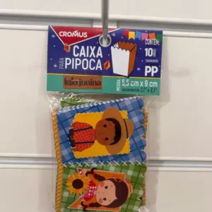 Caixa pipoca Quadrilha Junina 5,5 x 9cm com 10unid.