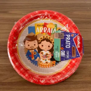 Prato descartável 18cm 8unid Casamento no Arraiá