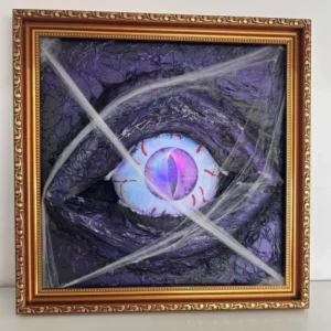 Quadro iluminado olho sobrio 34x34cm