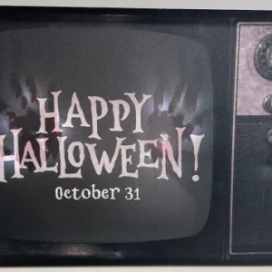Quadro iluminado TV Happy Halloween 40x29cm