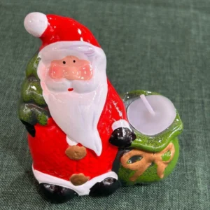 Porta vela decorativo Noel 5x6x7,5cm