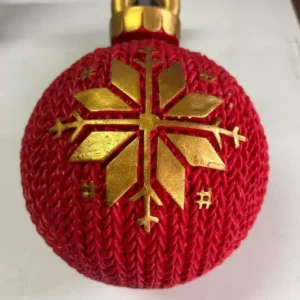 Bola de resina vermelha decorativa 17,5x22,8cm