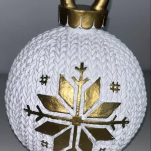 Bola de resina branca decorativa 17,5x22,8cm