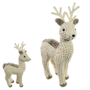 Rena em pé trançado cru 48x28cm