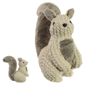 Esquilo em pé trançado cru 20,5x10cm