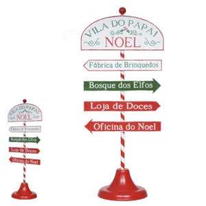 Placa decorativa de Natal de metal 92x40cm