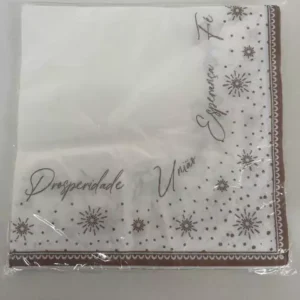 Guardanapo papel Branco e dourado 20 folhas
