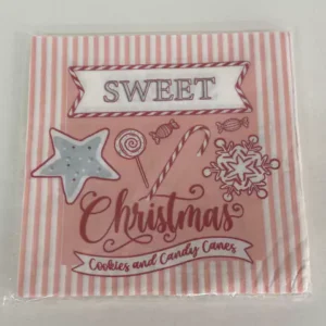 Guardanapo papel Sweet Christmas rosa 20 folhas