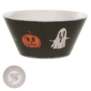 Bowl melamina preto fantasma e abóbora 7,4x15cm