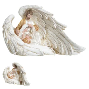 Sagrada Familia branco dourado em resina 17,5x30