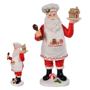 Papai Noel Gingerbread em resina 32x19cm